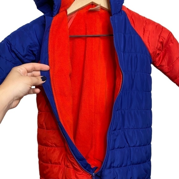 NEW First Impressions Royal Blue and Red Fleece Lined Hooded Snowsuit 18 months - Picture 4 of 11